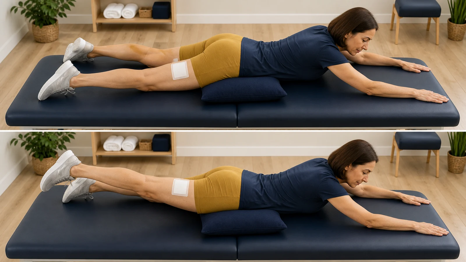 Instructional image for Prone Hip Extension