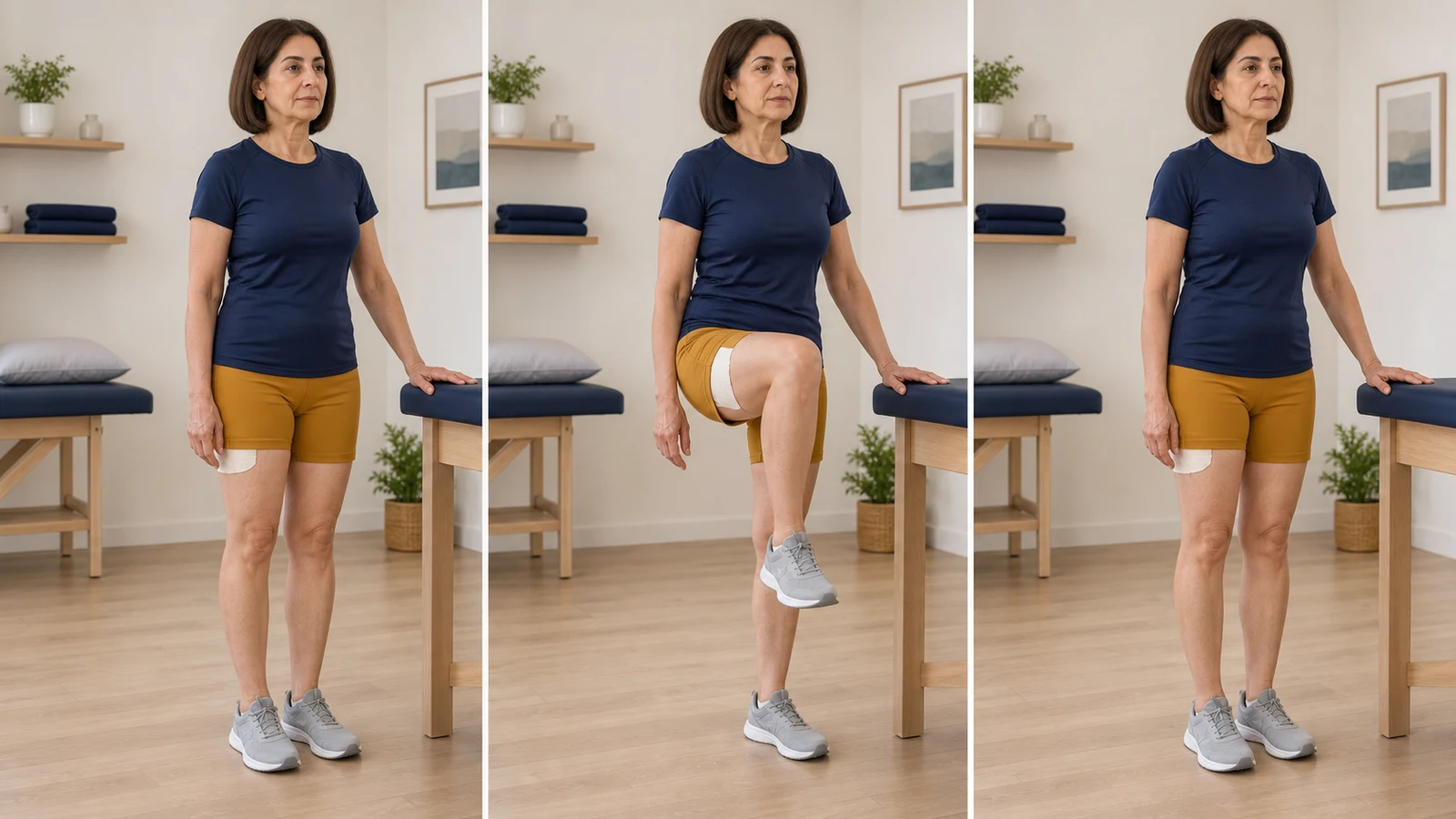 Instructional image for Standing Hip Flexion
